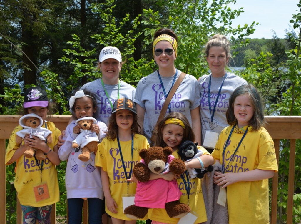 Volunteers and kids at Camp Keaton